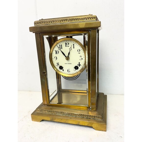 Antique Seth Thomas Crystal Regulator Mantle Clock - Picture 3 of 13